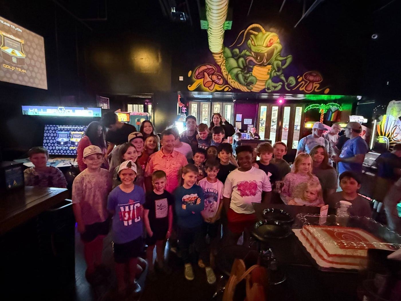 The whole Texans team together at the end-of-season party